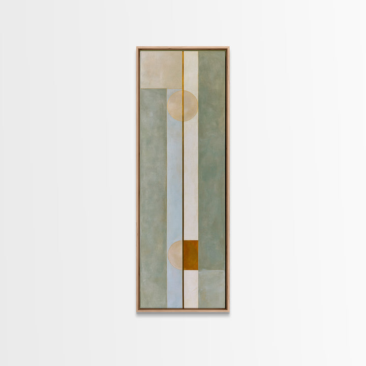 Sage and Ivory Geometric Calm Composition Canvas Print, Spa Art, Fashion Wall Art, Spa Decor, Abstract Art, Serenity, SPA-1x3-81