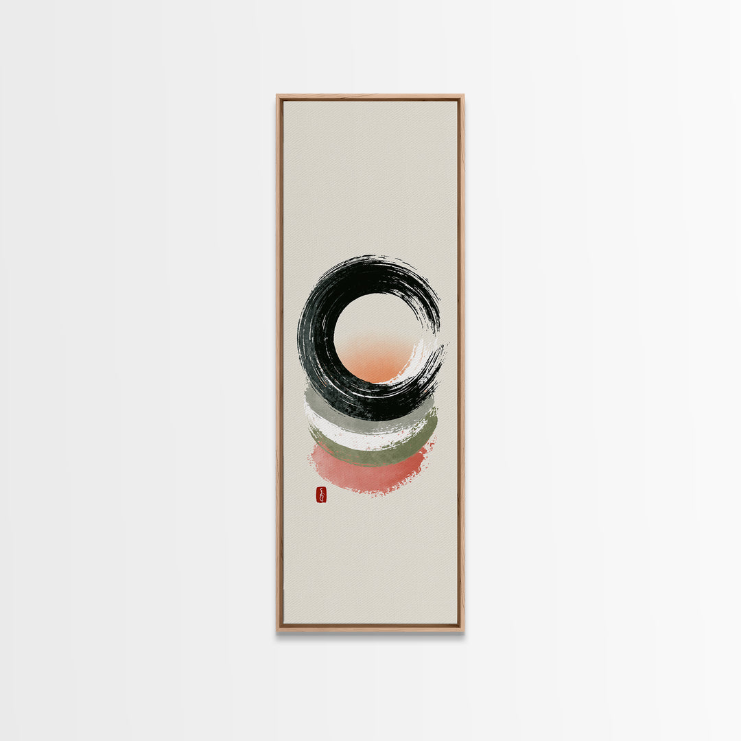 Minimal Zen Circle Brushstroke Framed Canvas Print, Spa Art, Teen Girl Room Decor, Spa Decor, Fine Art, Serenity, Luxury Decor, SPA-1x3-92