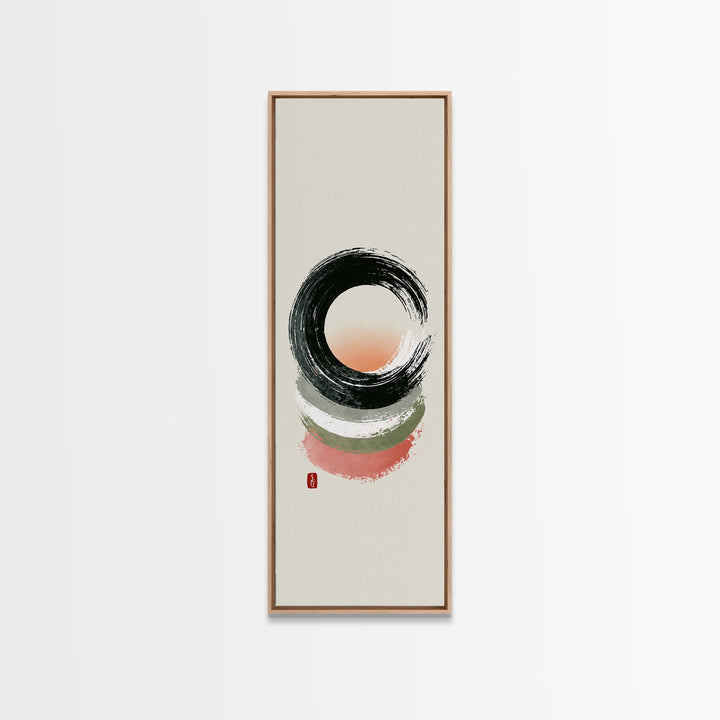 Minimal Zen Circle Brushstroke Framed Canvas Print, Spa Art, Teen Girl Room Decor, Spa Decor, Fine Art, Serenity, Luxury Decor, SPA-1x3-92