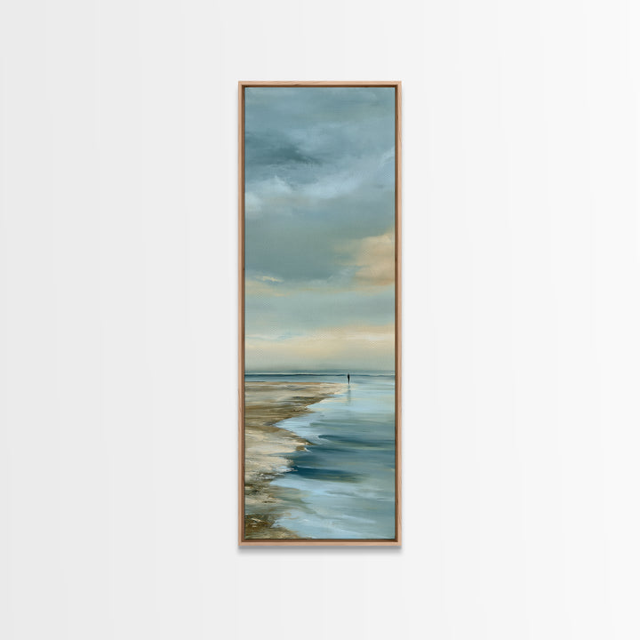 Coastal Horizon in Muted Spa Blues Canvas Print, Spa Art, Art Print, Spa Decor, Serenity, Botanical Art, Nature Prints, SPA-1x3-94