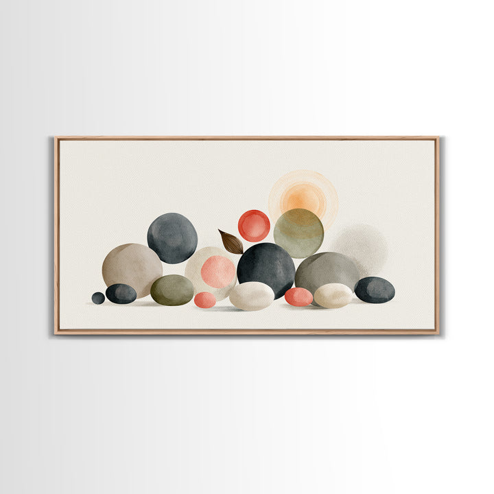 Pebble Texture Abstract Framed Canvas Print, Spa Art, Wall Art, Spa Decor, Abstract Art, Serenity, Dog Wall Art, Abstract Print, SPA-2x1-35