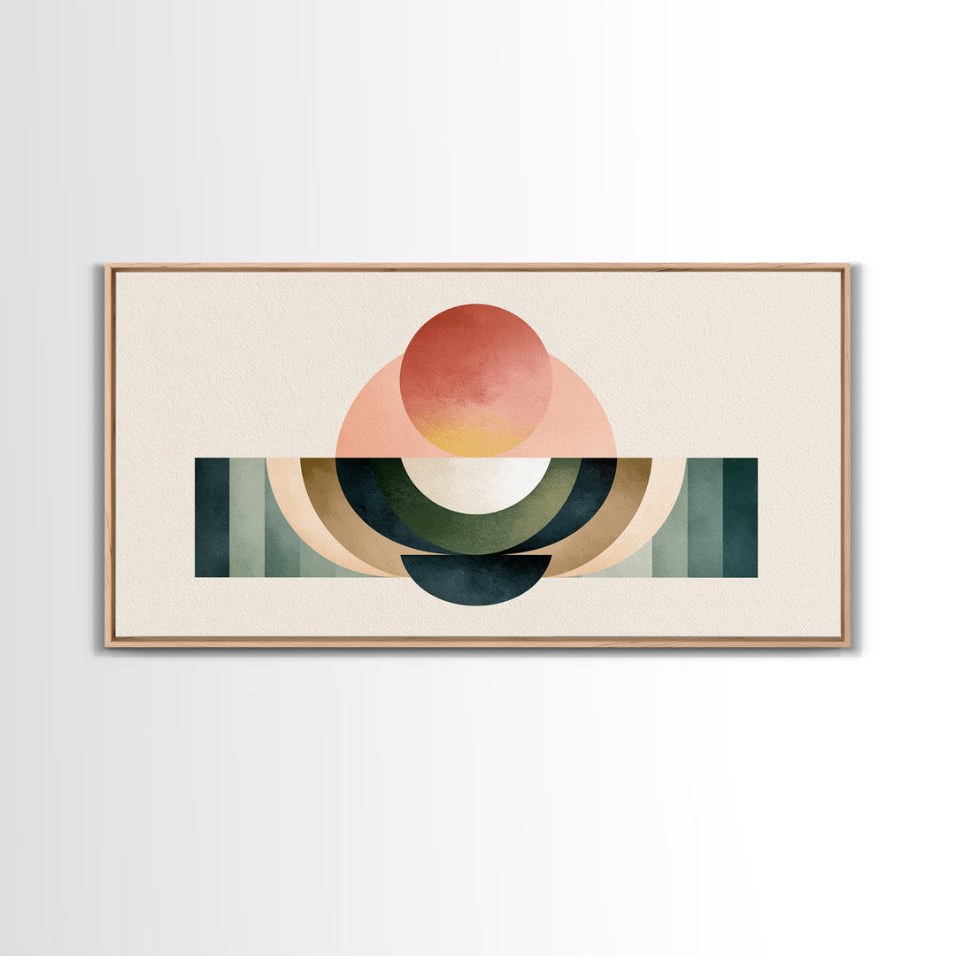 Sage and Ivory Geometric Calm Composition Canvas Print, Spa Art, Wall Art Print, Spa Decor, Abstract Art, Serenity, Animal Art, SPA-2x1-41