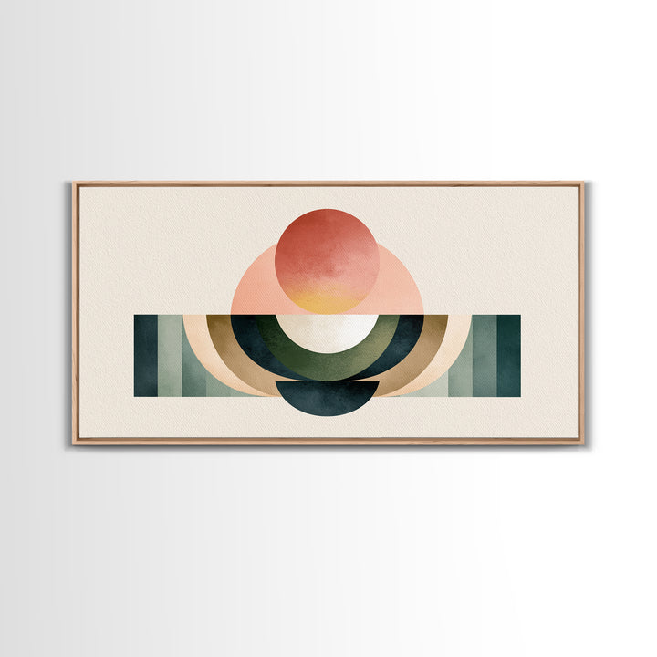 Sage and Ivory Geometric Calm Composition Canvas Print, Spa Art, Wall Art Print, Spa Decor, Abstract Art, Serenity, Animal Art, SPA-2x1-41