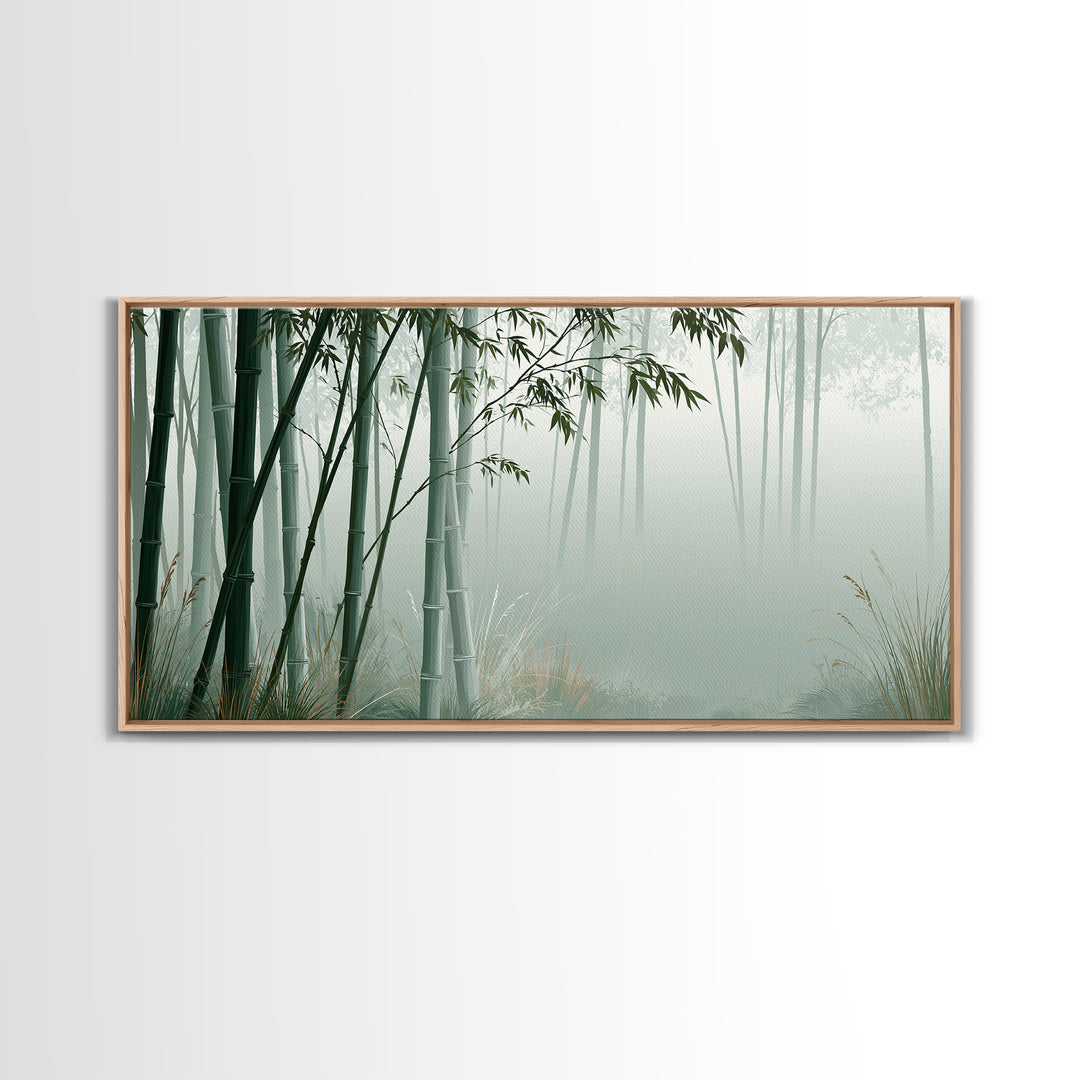 Misty Bamboo Forest Canvas Print, Spa Art, Dog Wall Art, Spa Decor, Fine Art, Serenity, Dog Canvas, Esthetician Decor, SPA-2x1-49