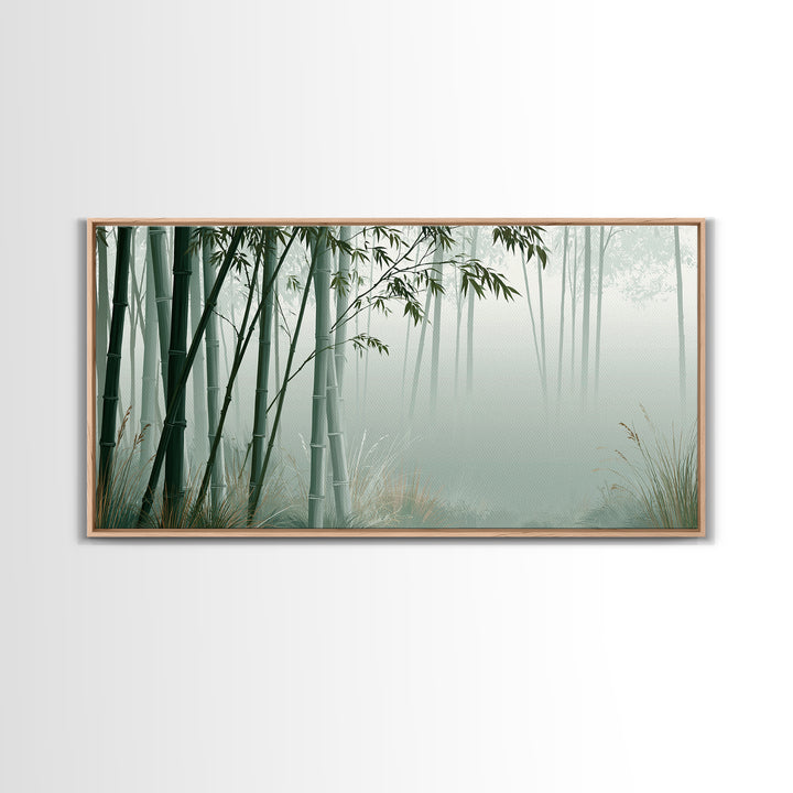 Misty Bamboo Forest Canvas Print, Spa Art, Dog Wall Art, Spa Decor, Fine Art, Serenity, Dog Canvas, Esthetician Decor, SPA-2x1-49