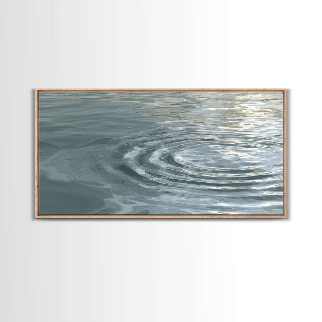 Abstract Water Ripples Framed Canvas Print, Spa Art, Wall Decor, Spa Decor, Serenity, Minimalist Art, Feminine Wall Art, SPA-2x1-50
