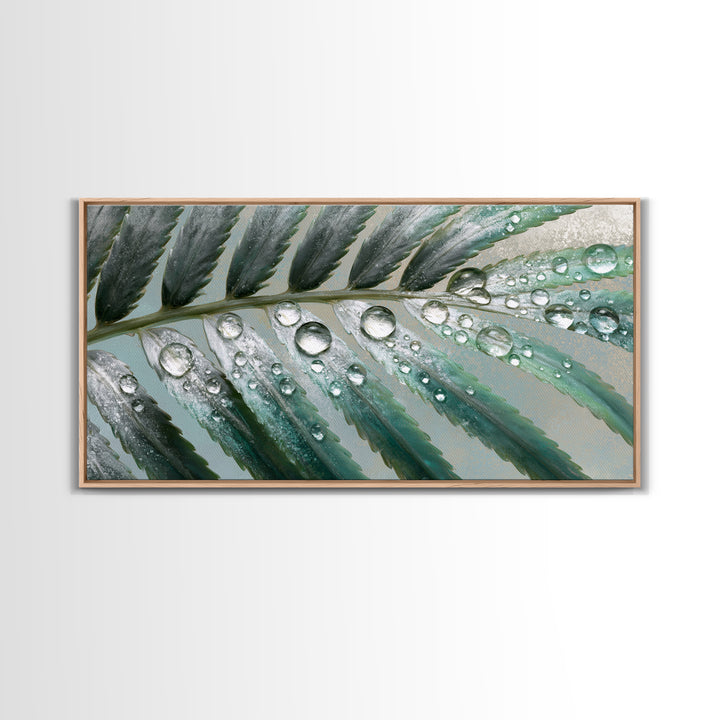 Fern Leaf Closeup Framed Canvas Print, Spa Art, Feminine Wall Art, Spa Decor, Fine Art, Serenity, Hair Salon Wall Art, SPA-2x1-55
