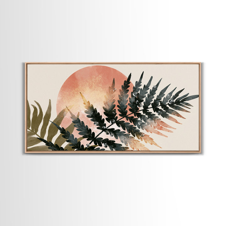 Fern Leaf Closeup Framed Canvas Print, Spa Art, Printable Art, Spa Decor, Watercolor Art, Serenity, Fine Art Photography, SPA-2x1-7