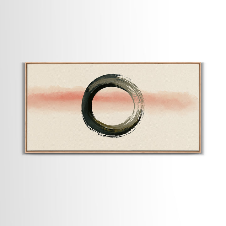 Minimal Zen Circle Brushstroke Canvas Print, Spa Art, Feminine Wall Art, Spa Decor, Fine Art, Serenity, Hair Salon Wall Art, SPA-2x1-76
