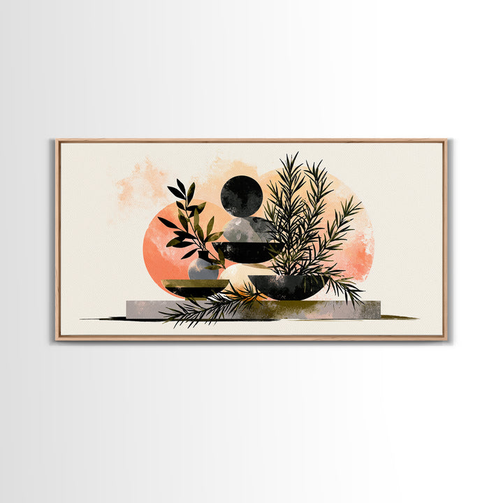 Botanical Herbal Arrangement Canvas Print, Spa Art, Printable Art, Spa Decor, Watercolor Art, Serenity, Fine Art Photography, SPA-2x1-82