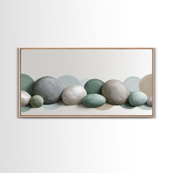 Pebble Texture Abstract Framed Canvas Print, Spa Art, Wall Decor, Spa Decor, Serenity, Minimalist Art, Feminine Wall Art, SPA-2x1-83