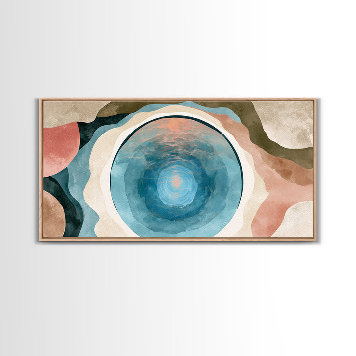 Blue Lagoon Water Seen from Above Framed Canvas Print, Spa Art, Dog Wall Art, Spa Decor, Fine Art, Serenity, Dog Canvas, SPA-2x1-88