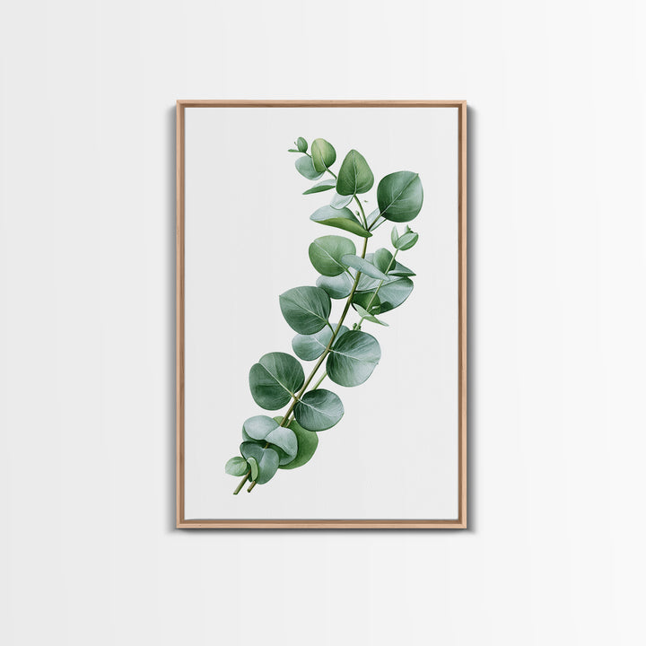 Eucalyptus Branch in Soft Green Watercolor Canvas Print, Spa Art, Textured Painting, Spa Decor, Serenity, Travel Poster, SPA-2x3-11