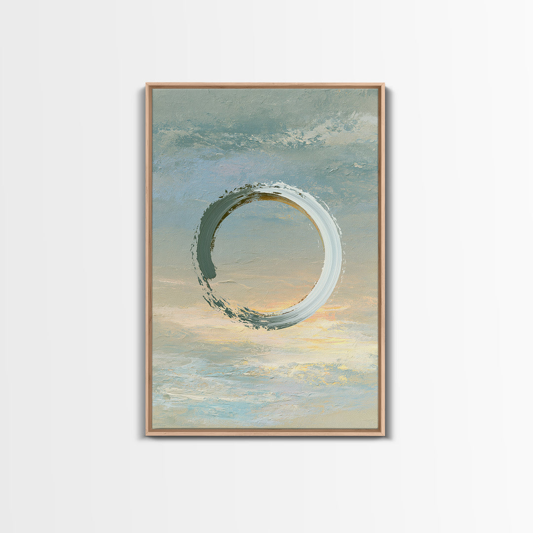 Minimal Zen Circle Brushstroke Canvas Print, Spa Art, Gallery Decor, Spa Decor, Fine Art, Serenity, Wall Art, Home Decor, SPA-2x3-16