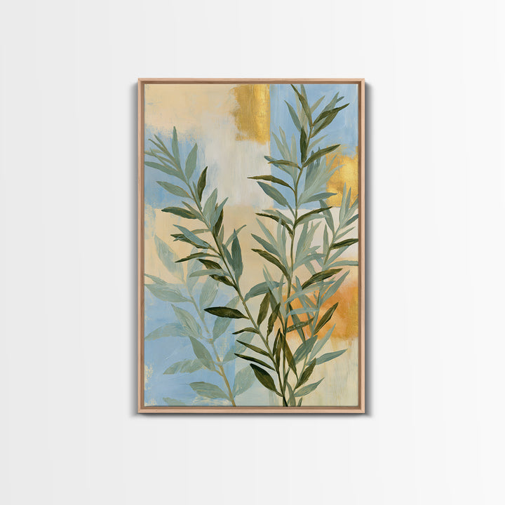 Botanical Herbal Arrangement Framed Canvas Print, Spa Art, Art, Spa Decor, Fine Art, Serenity, Abstract Print, Minimalist Art, SPA-2x3-22