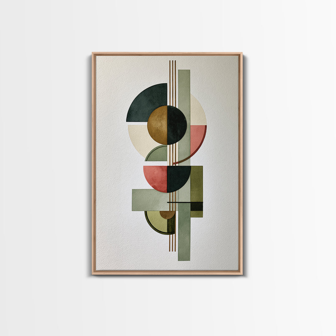 Sage and Ivory Geometric Calm Composition Canvas Print, Spa Art, Nature Prints, Spa Decor, Abstract Art, Serenity, SPA-2x3-29