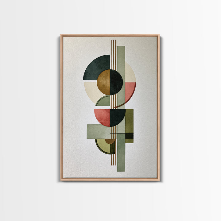 Sage and Ivory Geometric Calm Composition Canvas Print, Spa Art, Nature Prints, Spa Decor, Abstract Art, Serenity, SPA-2x3-29