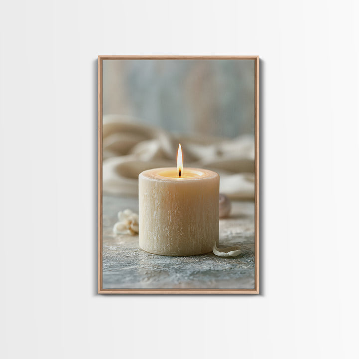 Warm Candle Flame Framed Canvas Print, Spa Art, Spa Decor, Abstract Art, Serenity, Spa Wall Art, Teen Girl Room Decor, SPA-2x3-41