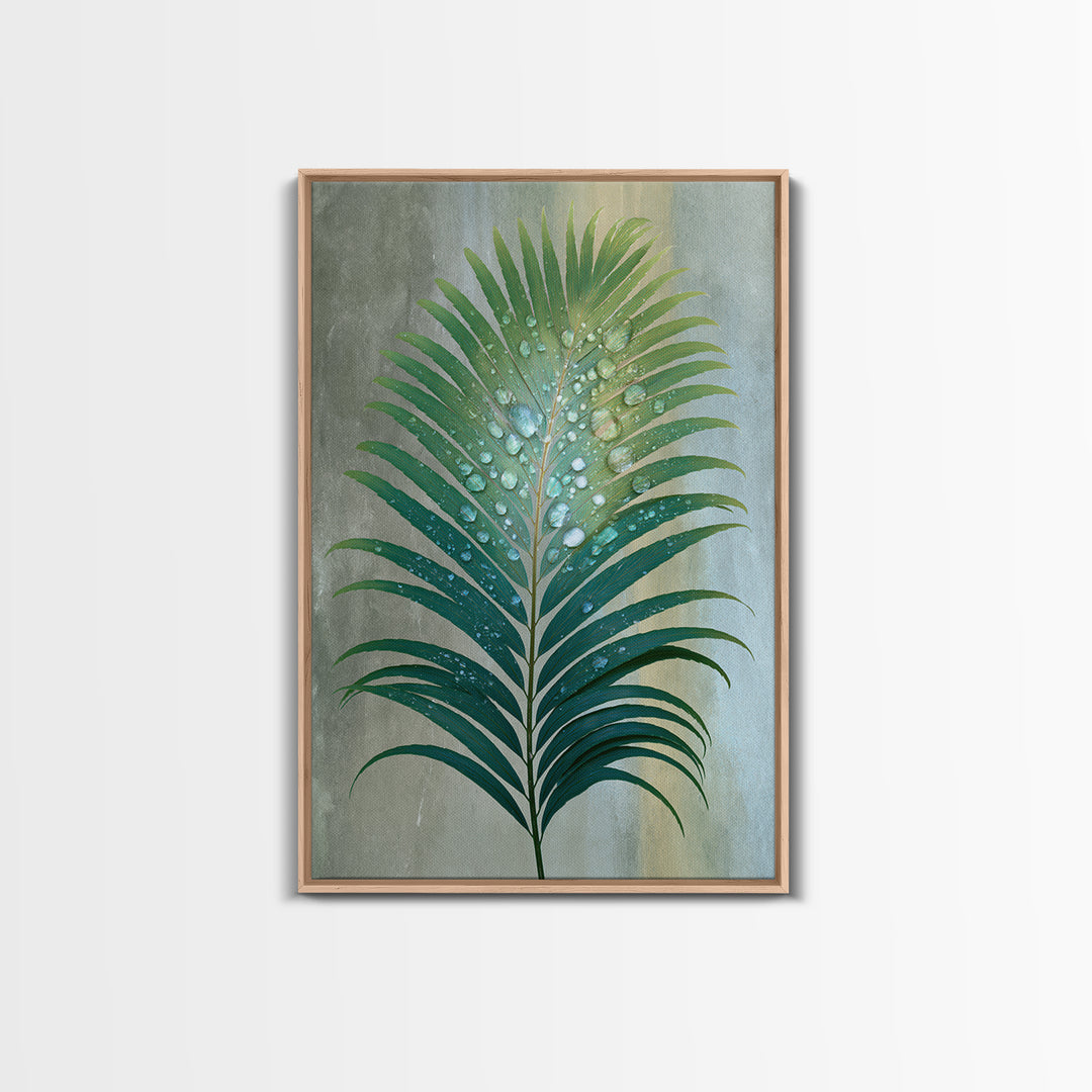 Fern Leaf Closeup Framed Canvas Print, Spa Art, Abstract, Spa Decor, Serenity, City Art, Spa Wall Art, Teen Girl Room Decor, SPA-2x3-43