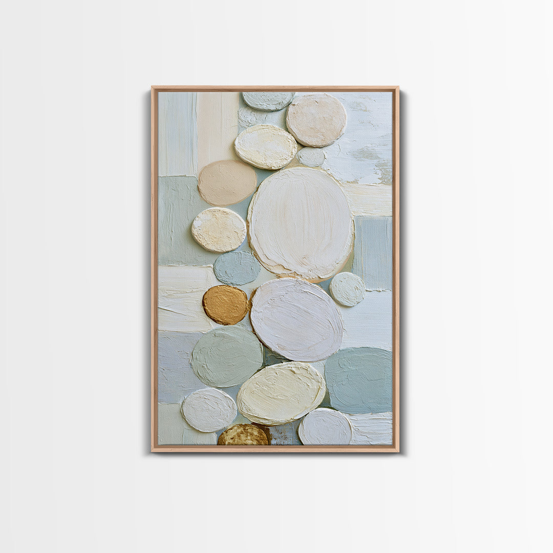 Pebble Texture Abstract Framed Canvas Print, Spa Art, Contemporary Art, Spa Decor, Fine Art, Serenity, Spa Wall Art, Dog Canvas, SPA-2x3-47