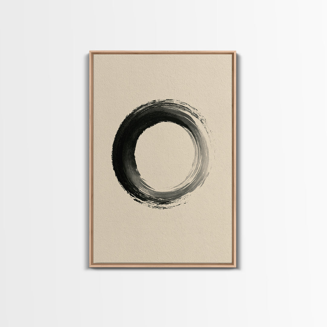Minimal Zen Circle Brushstroke Framed Canvas Print, Spa Art, Printable Art, Spa Decor, Fine Art, Serenity, Fine Art Photography, SPA-2x3-64