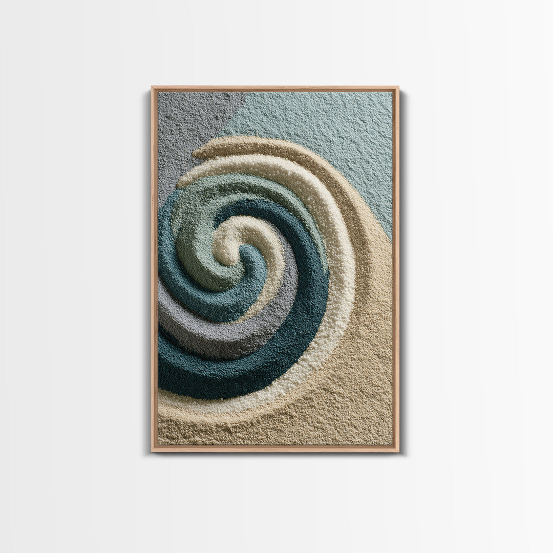 Sand Garden Lines Framed Canvas Print, Spa Art, Fine Art Photography, Spa Decor, Oil Painting, Serenity, Wildlife Wall Art, SPA-2x3-68