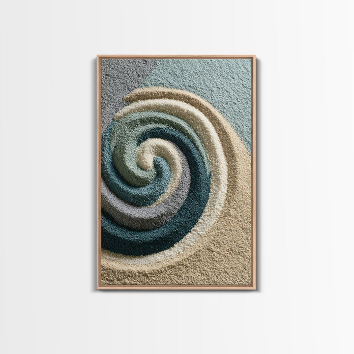 Sand Garden Lines Framed Canvas Print, Spa Art, Fine Art Photography, Spa Decor, Oil Painting, Serenity, Wildlife Wall Art, SPA-2x3-68