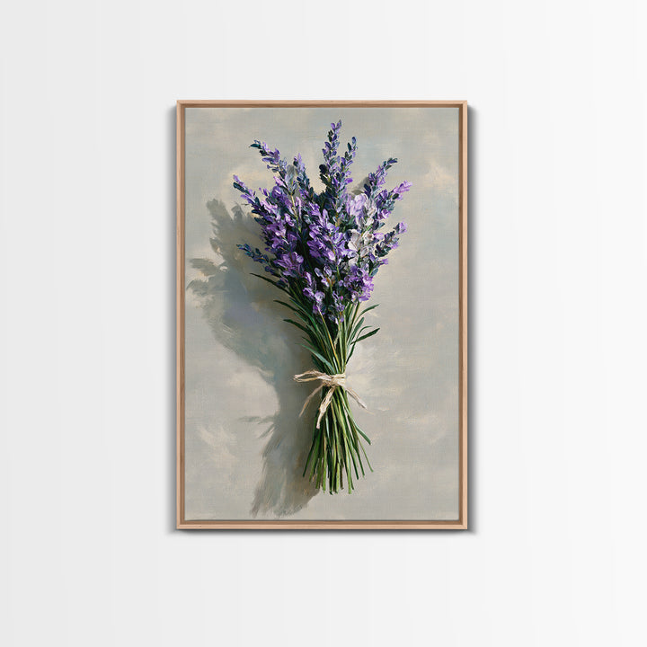 Lavender Bundle with Soft Shadow Framed Canvas Print, Spa Art, Esthetician Decor, Spa Decor, Fine Art, Serenity, Room Decor, SPA-2x3-87