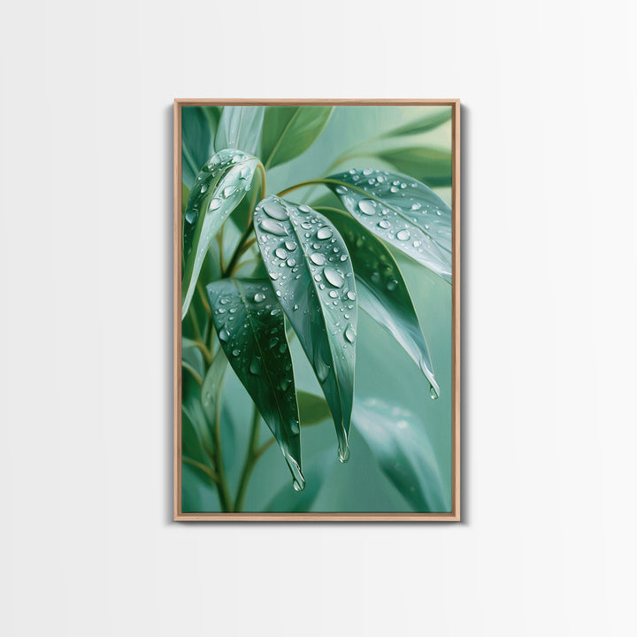 Rain on Leaves Canvas Print, Spa Art, Animal Art, Spa Decor, Fine Art, Serenity, Gallery Decor, Neutral Decor, Modern Decor, SPA-2x3-96