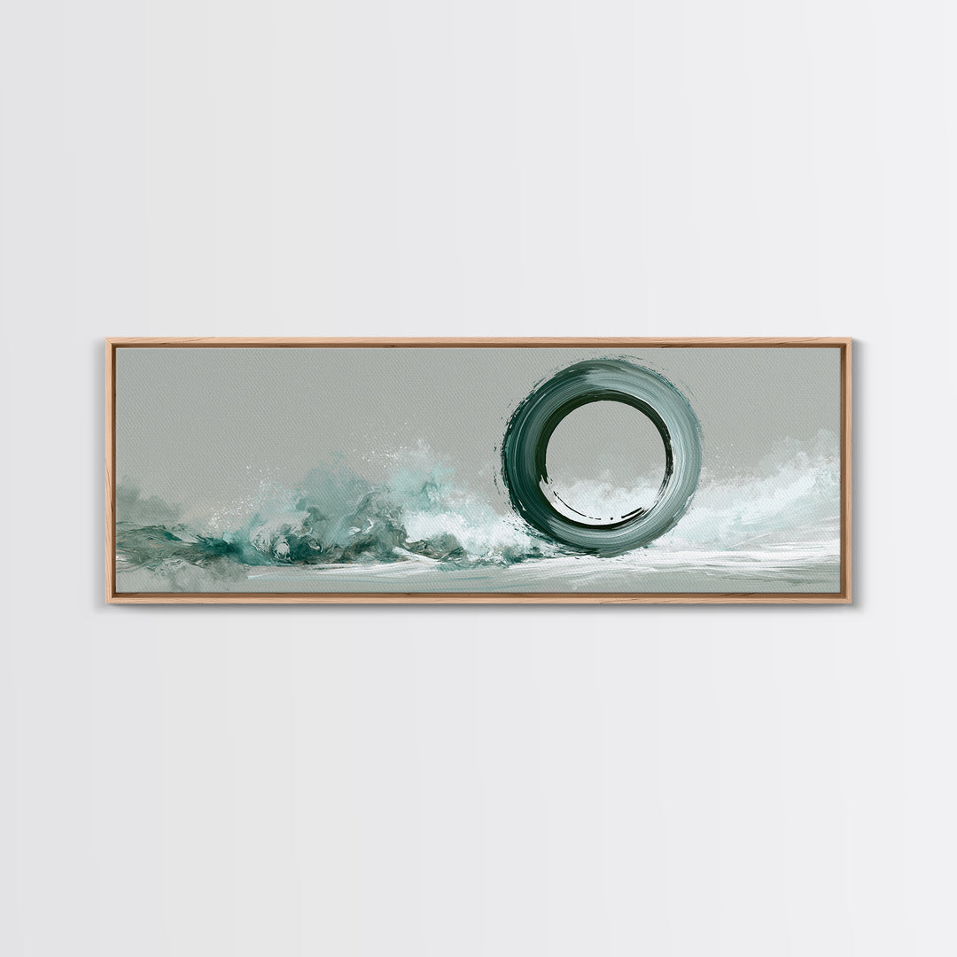 Minimal Zen Circle Brushstroke Canvas Print, Spa Art, Tarot Card Art, Spa Decor, Fine Art, Serenity, Textured Painting, SPA-3x1-24