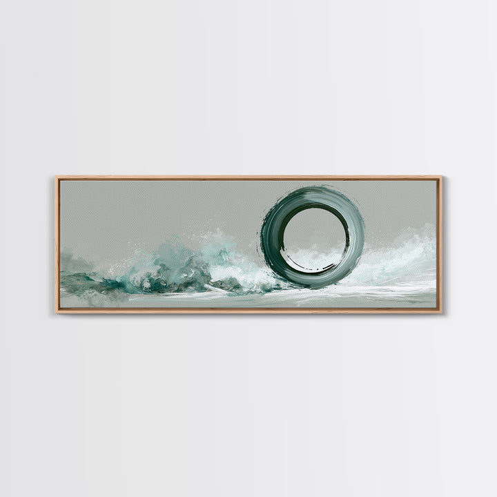 Minimal Zen Circle Brushstroke Canvas Print, Spa Art, Tarot Card Art, Spa Decor, Fine Art, Serenity, Textured Painting, SPA-3x1-24