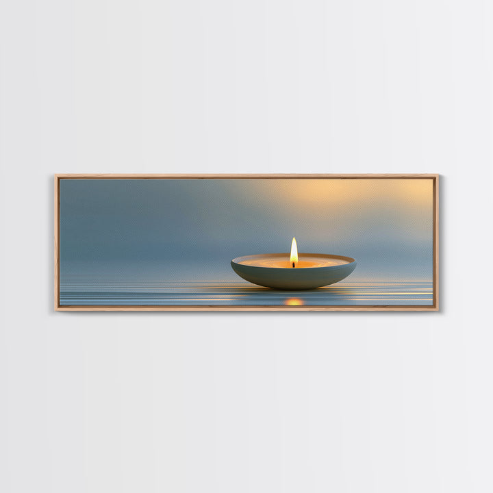 Warm Candle Flame Canvas Print, Spa Art, Dog Canvas, Spa Decor, Abstract Art, Serenity, Art Print, Room Decor, SPA-3x1-25