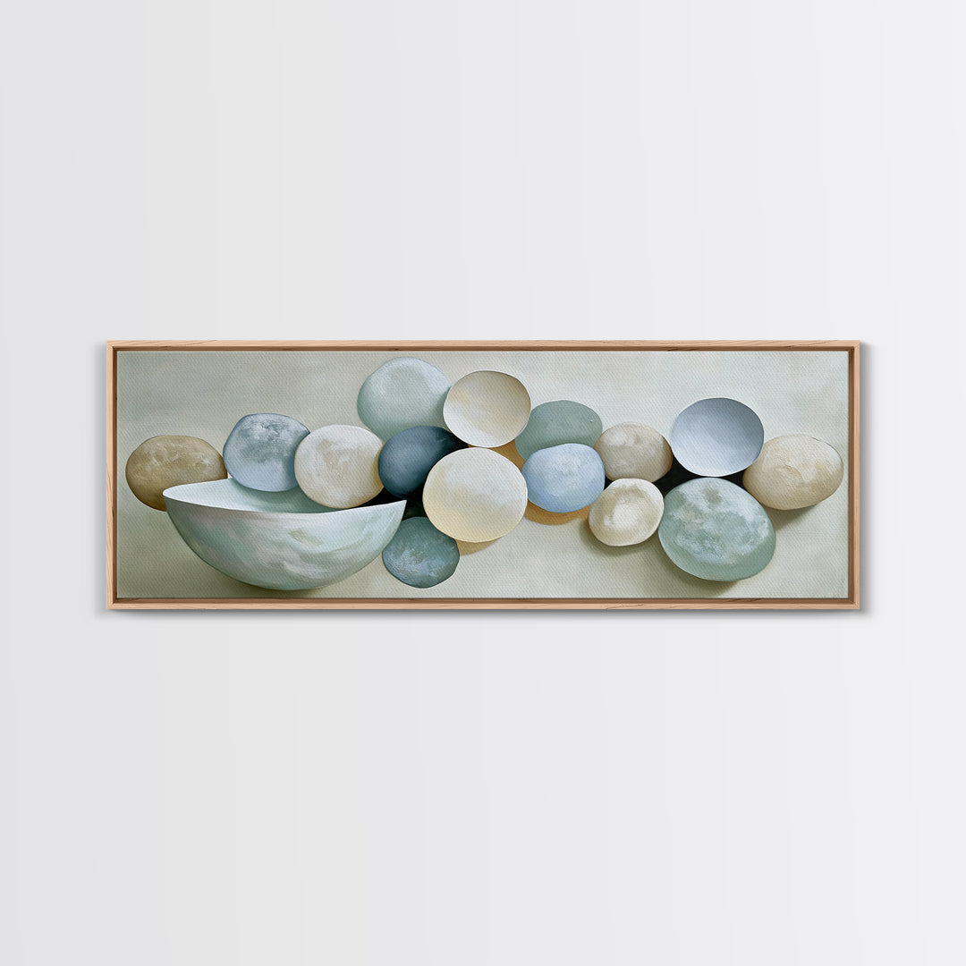 Pebble Texture Abstract Canvas Print, Spa Art, Textured Painting, Spa Decor, Fine Art, Serenity, Travel Poster, SPA-3x1-31