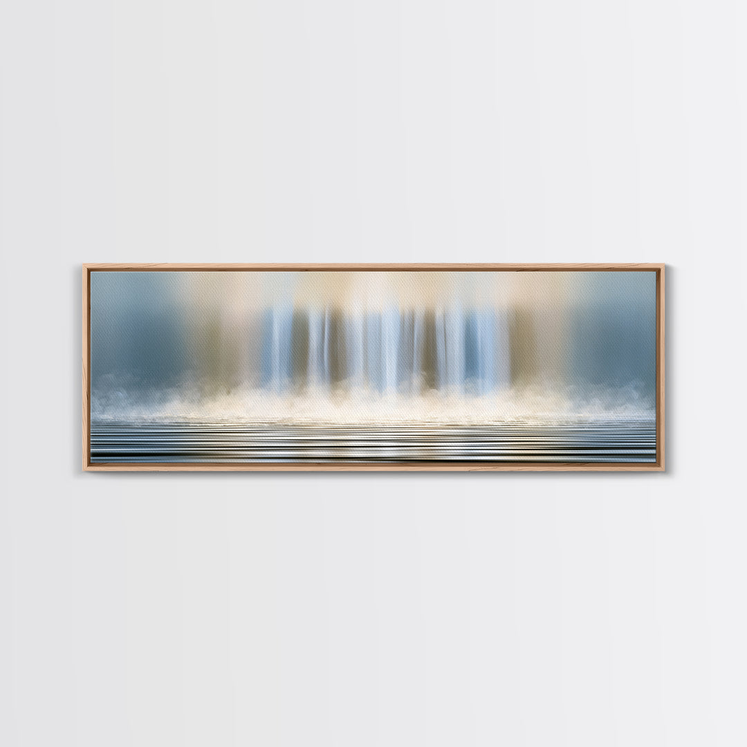 Serene Waterfall with Mist Canvas Print, Spa Art, Contemporary Art, Spa Decor, Abstract Art, Serenity, Spa Wall Art, Dog Canvas, SPA-3x1-34
