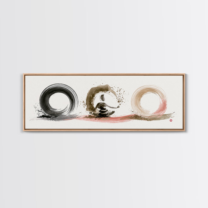 Minimal Zen Circle Brushstroke Canvas Print, Spa Art, Room Decor, Spa Decor, Fine Art, Serenity, Nature Prints, Travel Poster, SPA-3x1-48