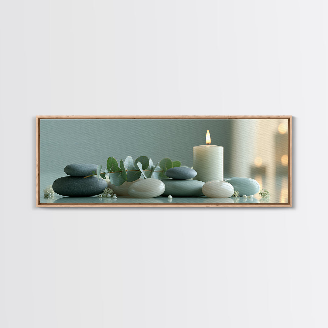 Warm Candle Flame Canvas Print, Spa Art, Dog Canvas, Spa Decor, Abstract Art, Serenity, Art Print, Room Decor, SPA-3x1-49