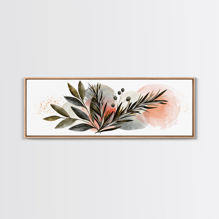 Botanical Herbal Arrangement Canvas Print, Spa Art, Tarot Card Art, Spa Decor, Watercolor Art, Serenity, Textured Painting, SPA-3x1-54