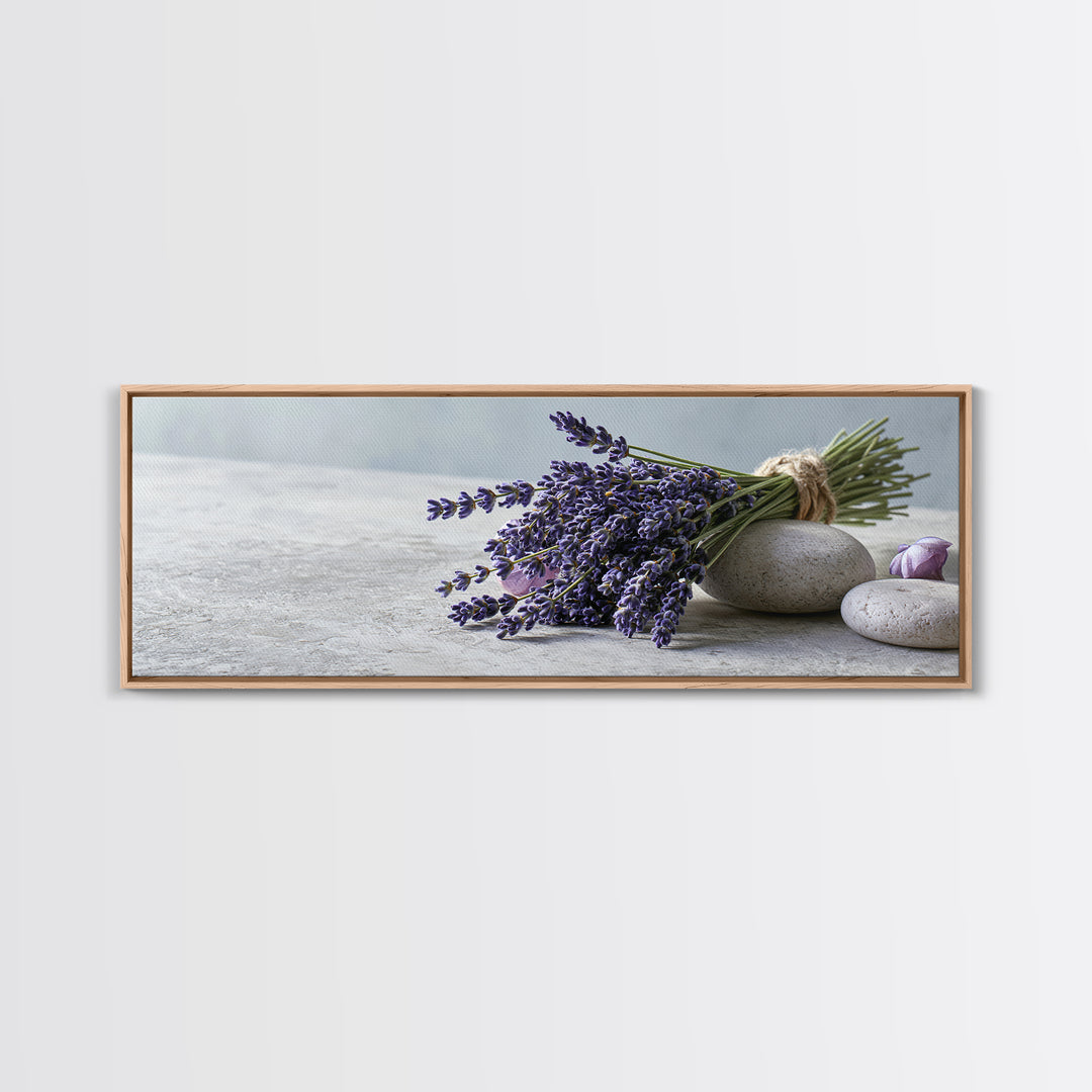 Lavender Bundle with Soft Shadow Canvas Print, Spa Art, Spa, Spa Decor, Fine Art, Serenity, Teen Girl Room Decor, Dog Canvas, SPA-3x1-71