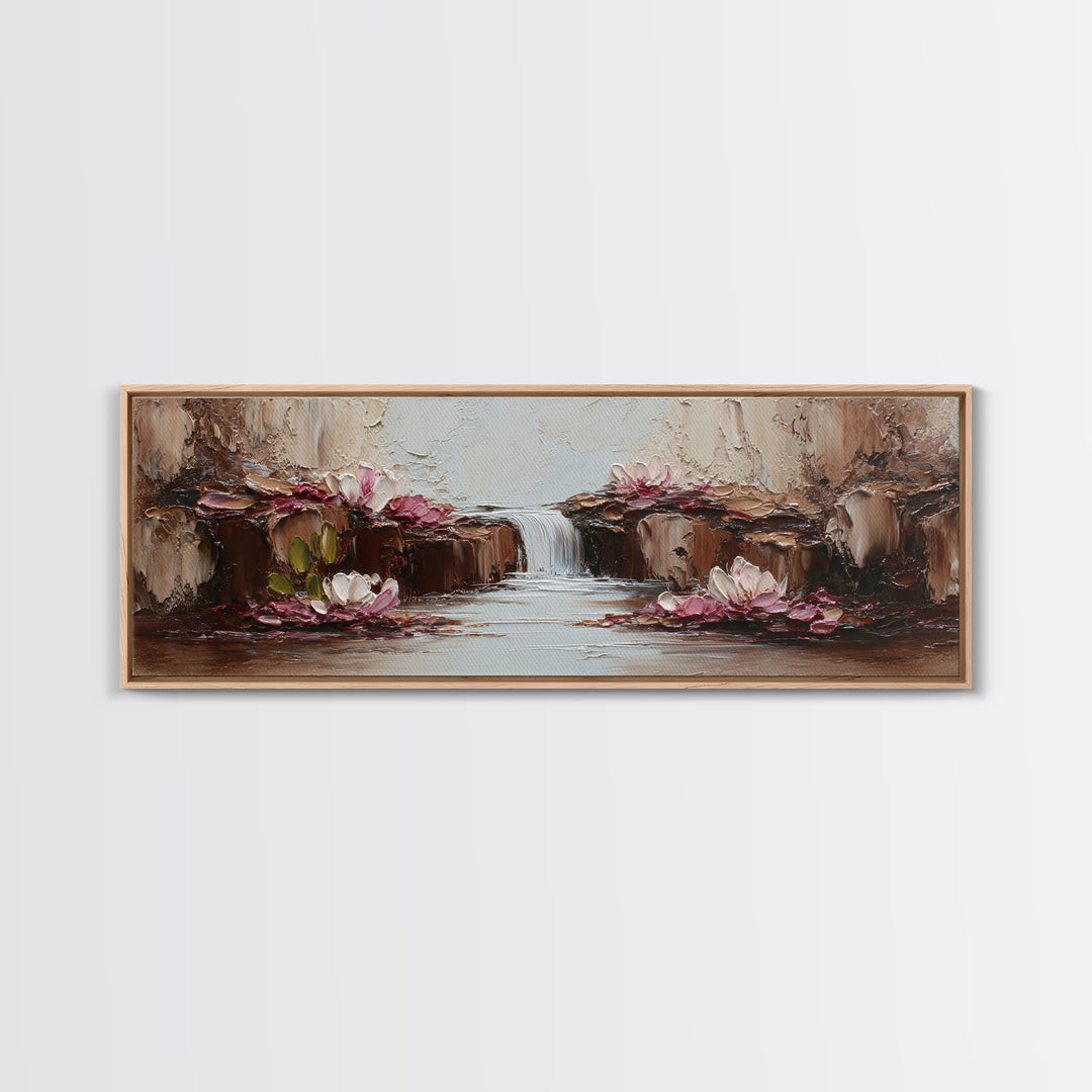 Warm Candle Flame Framed Canvas Print, Spa Art, Neutral Decor, Spa Decor, Fine Art, Serenity, Home Decor, Wall Decor, SPA-3x1-73