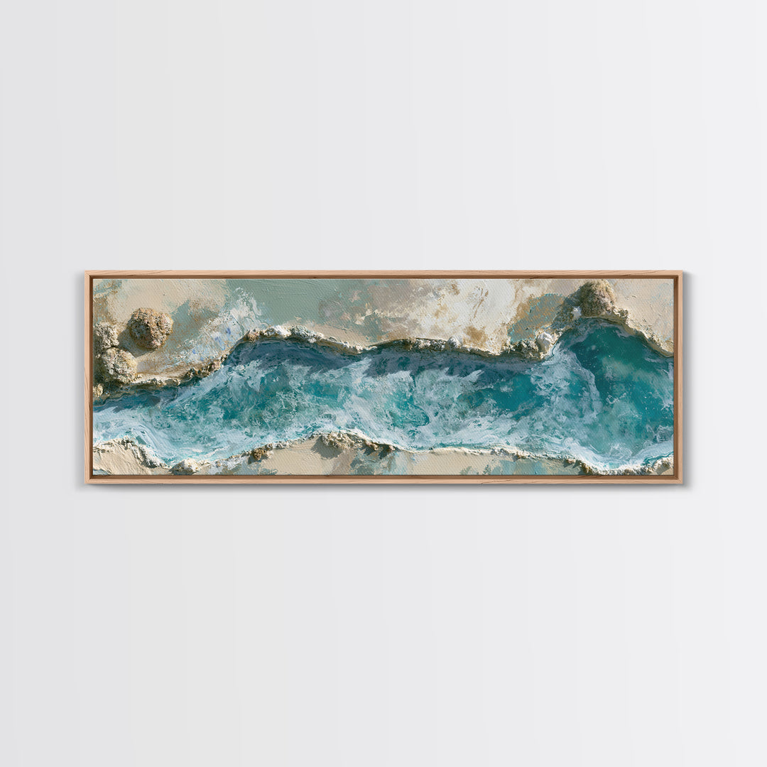 Blue Lagoon Water Seen from Above Framed Canvas Print, Spa Art, Printable Art, Spa Decor, Serenity, Fine Art Photography, SPA-3x1-84