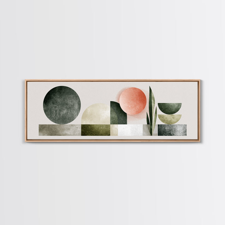 Sage and Ivory Geometric Calm Composition Canvas Print, Spa Art, Hair Salon Wall Art, Spa Decor, Abstract Art, Serenity, SPA-3x1-85