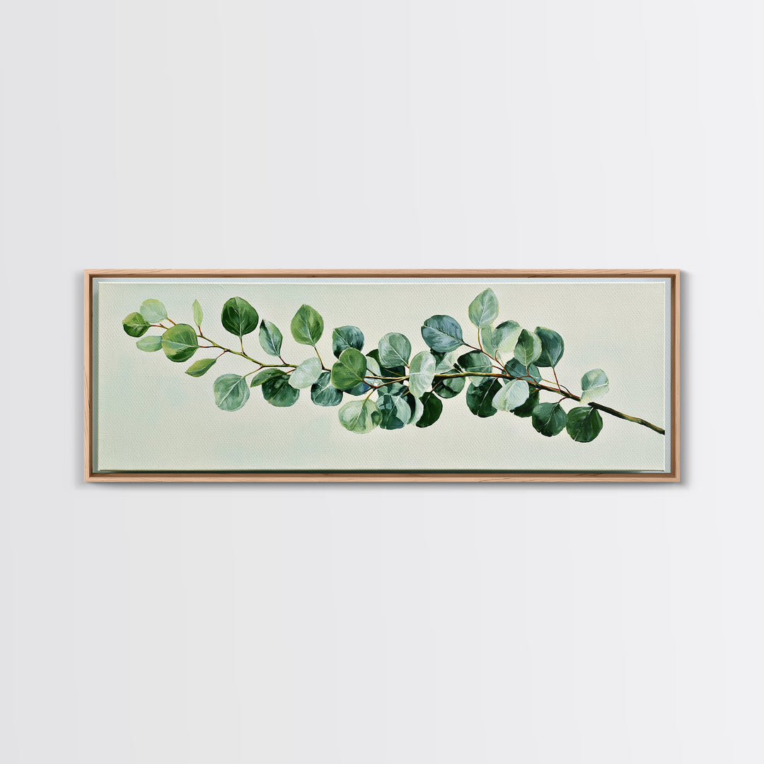 Eucalyptus Branch in Soft Green Watercolor Canvas Print, Spa Art, Wall Art Print, Spa Decor, Fine Art, Serenity, Animal Art, SPA-3x1-91
