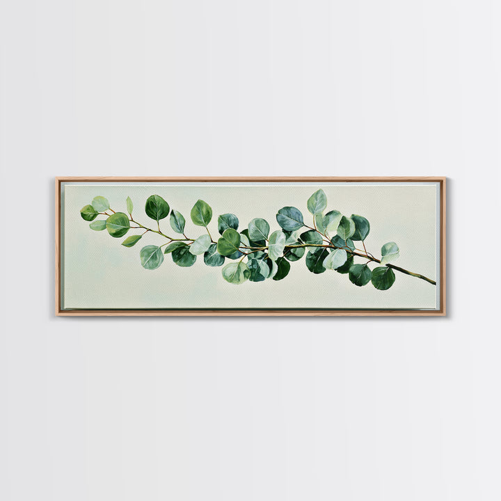 Eucalyptus Branch in Soft Green Watercolor Canvas Print, Spa Art, Wall Art Print, Spa Decor, Fine Art, Serenity, Animal Art, SPA-3x1-91