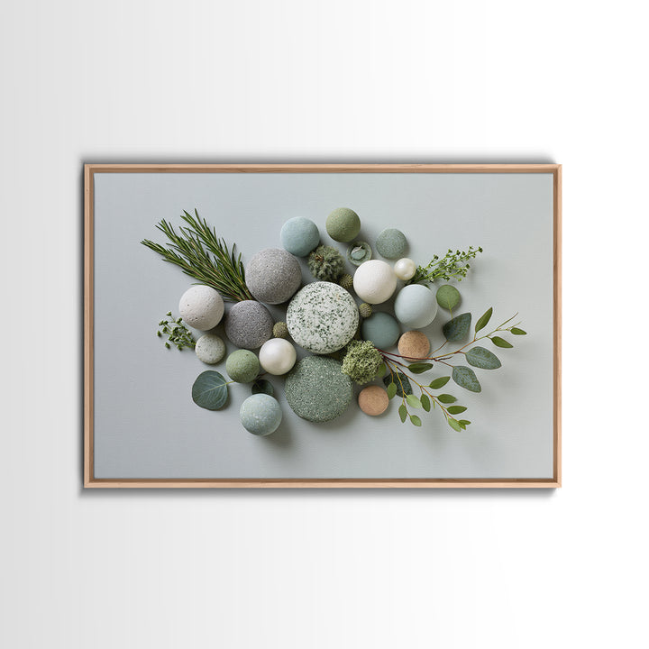 Botanical Herbal Arrangement Framed Canvas Print, Spa Art, Dog Wall Art, Spa Decor, Watercolor Art, Serenity, Dog Canvas, SPA-3x2-18
