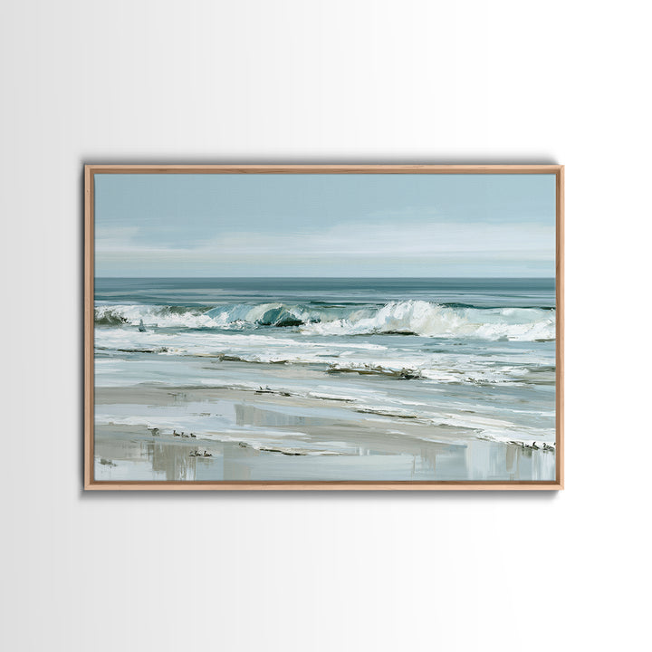 Coastal Horizon in Muted Spa Blues Canvas Print, Spa Art, Animal Art, Spa Decor, Serenity, Gallery Decor, Neutral Decor, SPA-3x2-62