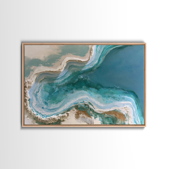 Blue Lagoon Water Seen from Above Canvas Print, Spa Art, Minimalist Decor, Spa Decor, Fine Art, Serenity, Contemporary Art, SPA-3x2-72