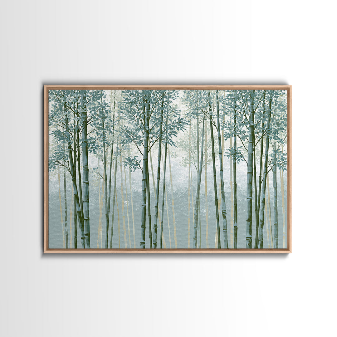 Misty Bamboo Forest Framed Canvas Print, Spa Art, Fine Art Print, Spa Decor, Fine Art, Serenity, Wall Decor, Printable Wall Art, SPA-3x2-81