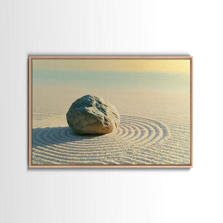 Sand Garden Lines Canvas Print, Spa Art, Wall Decor, Spa Decor, Oil Painting, Serenity, Minimalist Art, Feminine Wall Art, SPA-3x2-88