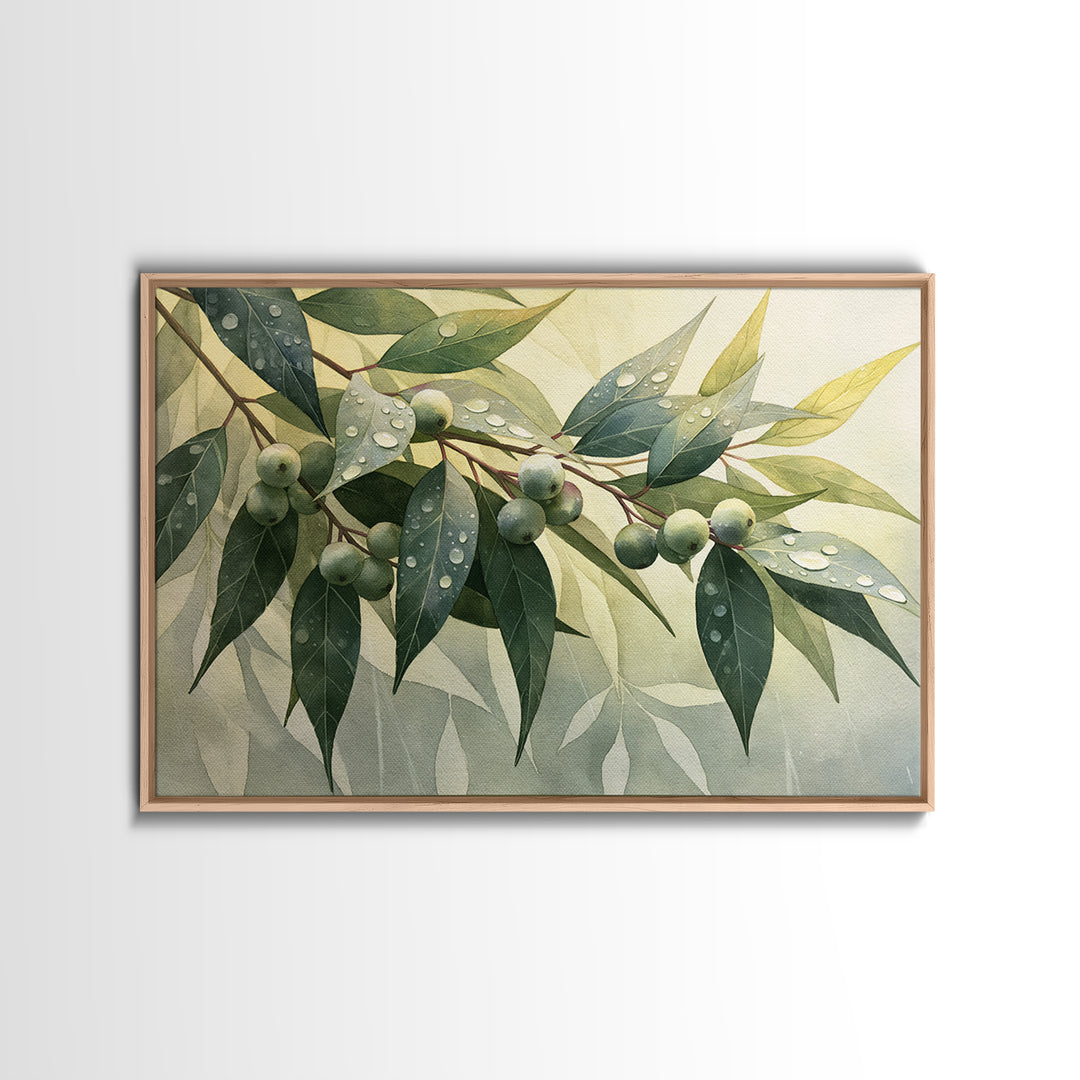 Rain on Leaves Framed Canvas Print, Spa Art, Printable Wall Art, Spa Decor, Serenity, Feminine Wall Art, Fine Art Photography, SPA-3x2-92