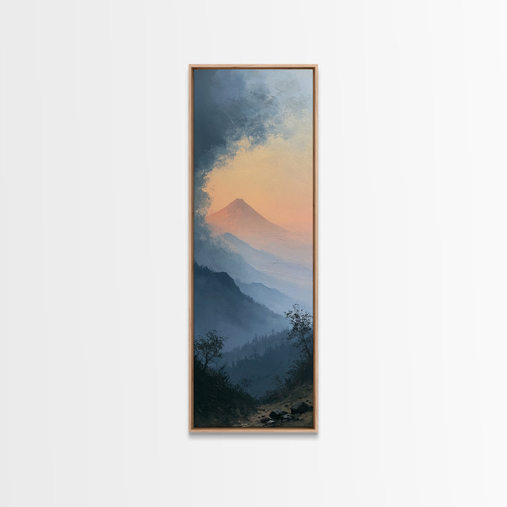 Mountain Sunrise as Awakening Symbol Canvas Print, Spiritual Art, Gallery Decor, Living Room Decor, Oil Painting, Spirit, SPI-1x3-33
